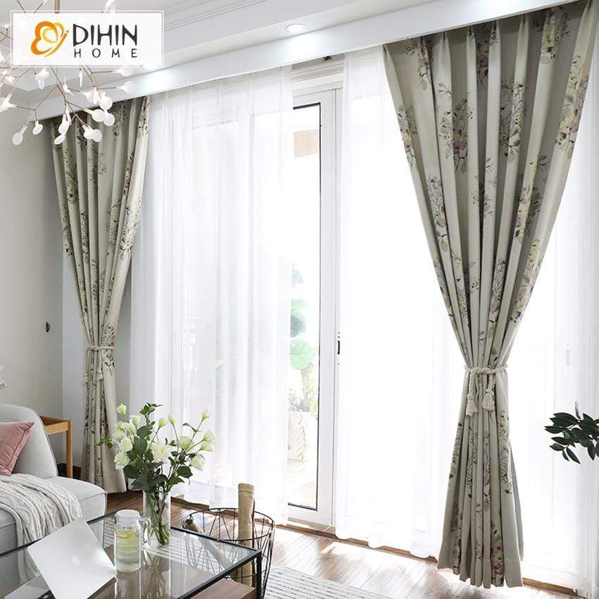 DIHIN HOME Luxury Pastoral Jacquard Curtain ,Cotton Linen ,Blackout Grommet Window Curtain for Living Room ,52x63-inch,1 Panel Roman Shades Curtains Window Blinds custom curtains blackout curtains curtains for living room sheer curtains curtain fabric linen curtains kitchen curtains velvet curtains pinch pleat curtains bay window curtains outdoor curtains pleated curtains floral curtains dining room curtains kitchen valances drapes for bedroom patio curtains nursery curtains grommet curtains