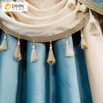 DIHIN HOME Luxury Velvet Fabric Blue and Beige Color Valance,Blackout Curtains Grommet Window Curtain for Living Room ,52x84-inch,1 Panel Roman Shades Curtains Window Blinds custom curtains blackout curtains curtains for living room sheer curtains curtain fabric linen curtains kitchen curtains velvet curtains pinch pleat curtains bay window curtains outdoor curtains pleated curtains floral curtains dining room curtains kitchen valances drapes for bedroom patio curtains nursery curtains grommet curtains