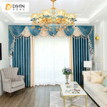 DIHIN HOME Luxury Velvet Fabric Blue and Beige Color Valance,Blackout Curtains Grommet Window Curtain for Living Room ,52x84-inch,1 Panel Roman Shades Curtains Window Blinds custom curtains blackout curtains curtains for living room sheer curtains curtain fabric linen curtains kitchen curtains velvet curtains pinch pleat curtains bay window curtains outdoor curtains pleated curtains floral curtains dining room curtains kitchen valances drapes for bedroom patio curtains nursery curtains grommet curtains