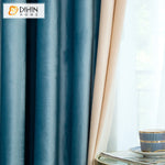 DIHIN HOME Luxury Velvet Fabric Blue and Beige Color Valance,Blackout Curtains Grommet Window Curtain for Living Room ,52x84-inch,1 Panel Roman Shades Curtains Window Blinds custom curtains blackout curtains curtains for living room sheer curtains curtain fabric linen curtains kitchen curtains velvet curtains pinch pleat curtains bay window curtains outdoor curtains pleated curtains floral curtains dining room curtains kitchen valances drapes for bedroom patio curtains nursery curtains grommet curtains