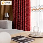DIHIN HOME Luxury Vintage Red Abstract Geometric Jacquard Curtain ,Blackout Curtains Grommet Window Curtain for Living Room ,52x63-inch,1 Panel Roman Shades Curtains Window Blinds custom curtains blackout curtains curtains for living room sheer curtains curtain fabric linen curtains kitchen curtains velvet curtains pinch pleat curtains bay window curtains outdoor curtains pleated curtains floral curtains dining room curtains kitchen valances drapes for bedroom patio curtains nursery curtains grommet curtain