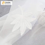 DIHIN HOME Maple Leaves Embroidered Sheer Curtain,Blackout Grommet Window Curtain for Living Room ,52x63-inch,1 Panel Roman Shades Curtains Window Blinds custom curtains blackout curtains curtains for living room sheer curtains curtain fabric linen curtains kitchen curtains velvet curtains pinch pleat curtains bay window curtains outdoor curtains pleated curtains floral curtains dining room curtains kitchen valances drapes for bedroom patio curtains nursery curtains grommet curtains