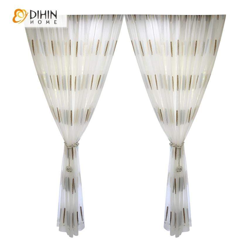 DIHIN HOME Messy Lines Embroidered Sheer Curtain,Blackout Grommet Window Curtain for Living Room ,52x63-inch,1 Panel Roman Shades Curtains Window Blinds custom curtains blackout curtains curtains for living room sheer curtains curtain fabric linen curtains kitchen curtains velvet curtains pinch pleat curtains bay window curtains outdoor curtains pleated curtains floral curtains dining room curtains kitchen valances drapes for bedroom patio curtains nursery curtains grommet curtains