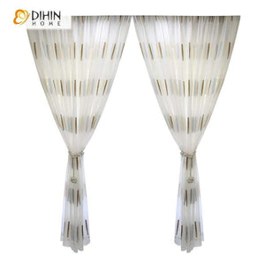 DIHIN HOME Messy Lines Embroidered Sheer Curtain,Blackout Grommet Window Curtain for Living Room ,52x63-inch,1 Panel Roman Shades Curtains Window Blinds custom curtains blackout curtains curtains for living room sheer curtains curtain fabric linen curtains kitchen curtains velvet curtains pinch pleat curtains bay window curtains outdoor curtains pleated curtains floral curtains dining room curtains kitchen valances drapes for bedroom patio curtains nursery curtains grommet curtains