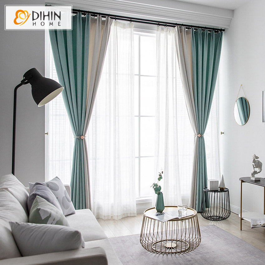 DIHIN HOME Modern 2 Colors Fabric Cotton Linen,Blackout Grommet Window Curtain for Living Room ,52x63-inch,1 Panel Roman Shades Curtains Window Blinds custom curtains blackout curtains curtains for living room sheer curtains curtain fabric linen curtains kitchen curtains velvet curtains pinch pleat curtains bay window curtains outdoor curtains pleated curtains floral curtains dining room curtains kitchen valances drapes for bedroom patio curtains nursery curtains grommet curtains