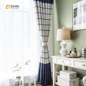 DIHIN HOME Modern 2 Colors Spliced Curtains，Blackout Grommet Window Curtain for Living Room ,52x95-inch,1 Panel Roman Shades Curtains Window Blinds custom curtains blackout curtains curtains for living room sheer curtains curtain fabric linen curtains kitchen curtains velvet curtains pinch pleat curtains bay window curtains outdoor curtains pleated curtains floral curtains dining room curtains kitchen valances drapes for bedroom patio curtains nursery curtains grommet curtains