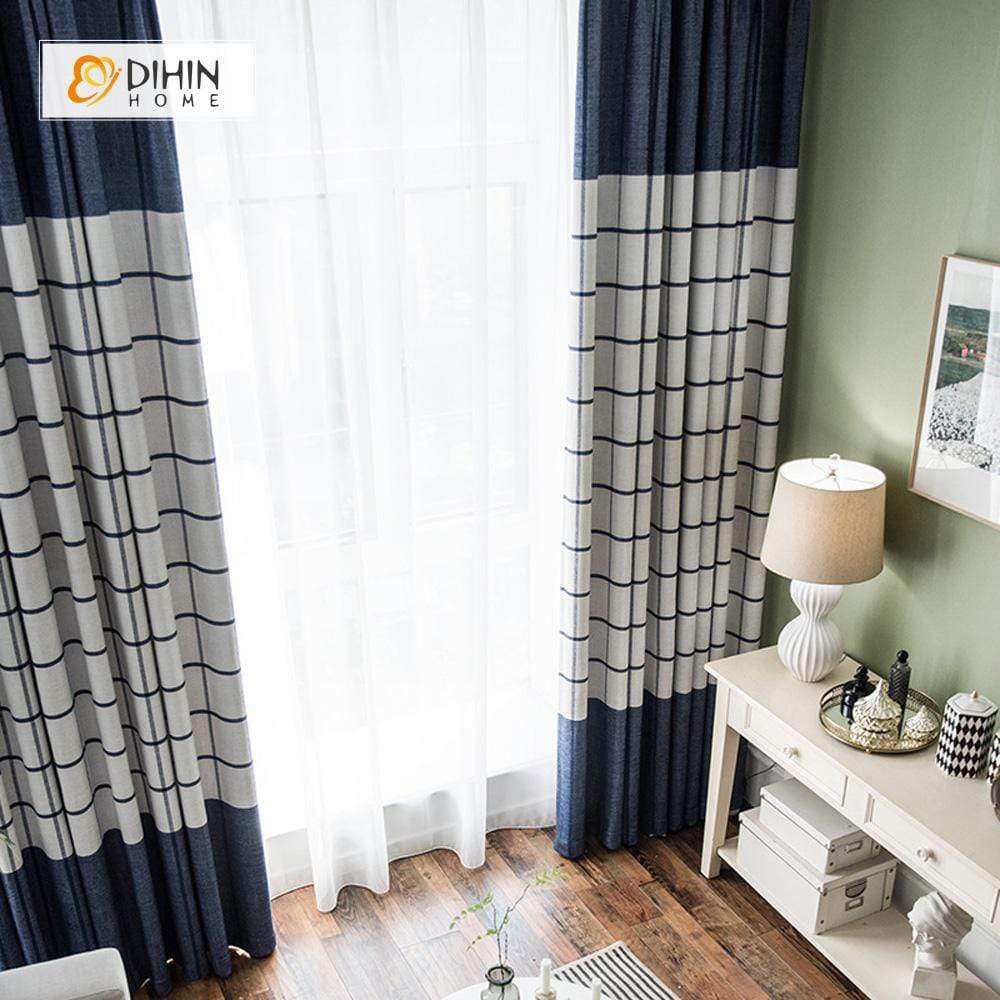 DIHIN HOME Modern 2 Colors Spliced Curtains，Blackout Grommet Window Curtain for Living Room ,52x95-inch,1 Panel Roman Shades Curtains Window Blinds custom curtains blackout curtains curtains for living room sheer curtains curtain fabric linen curtains kitchen curtains velvet curtains pinch pleat curtains bay window curtains outdoor curtains pleated curtains floral curtains dining room curtains kitchen valances drapes for bedroom patio curtains nursery curtains grommet curtains