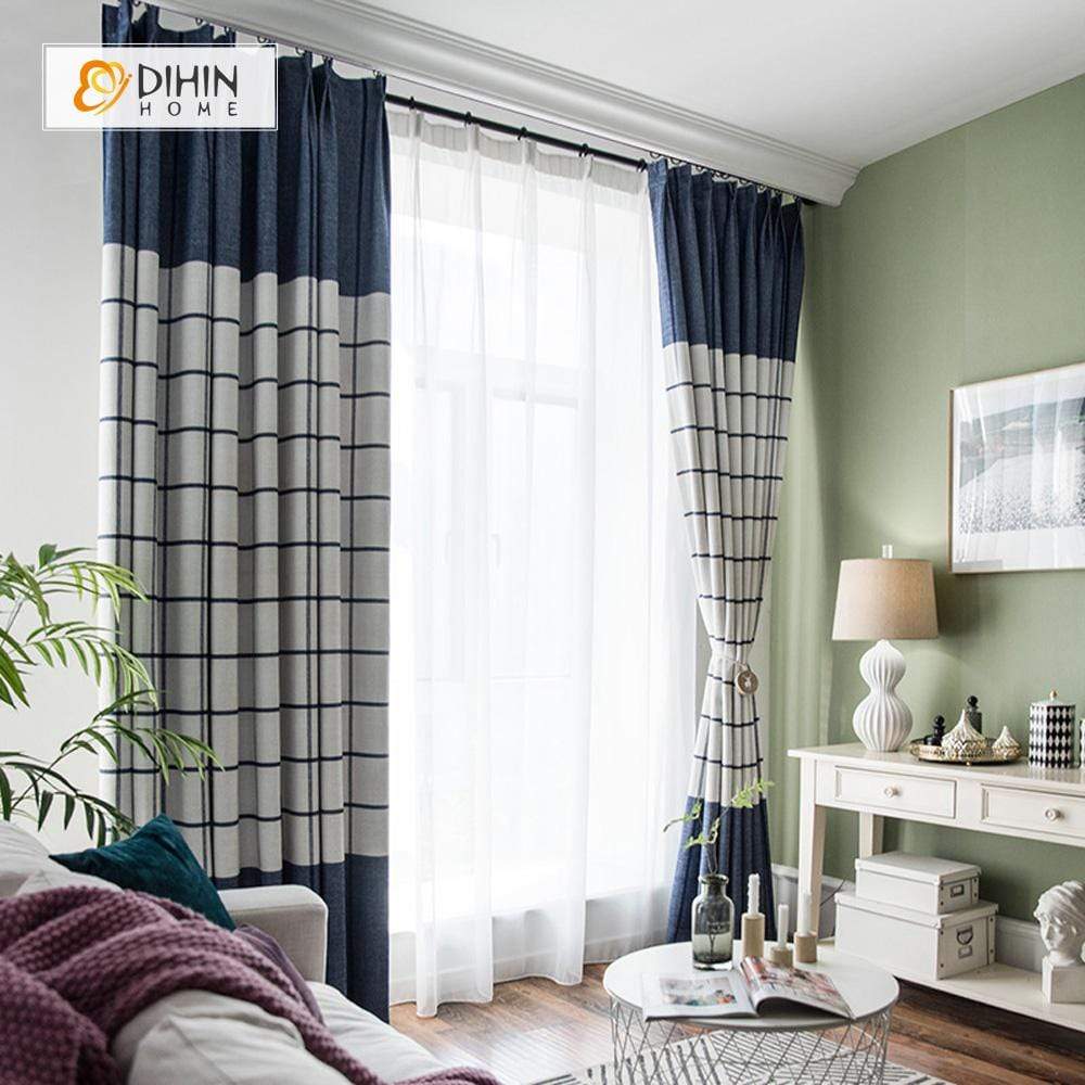 DIHIN HOME Modern 2 Colors Spliced Curtains，Blackout Grommet Window Curtain for Living Room ,52x95-inch,1 Panel Roman Shades Curtains Window Blinds custom curtains blackout curtains curtains for living room sheer curtains curtain fabric linen curtains kitchen curtains velvet curtains pinch pleat curtains bay window curtains outdoor curtains pleated curtains floral curtains dining room curtains kitchen valances drapes for bedroom patio curtains nursery curtains grommet curtains