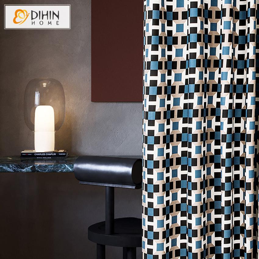 DIHIN HOME Modern Abstract Geometric High Quality Printed Curtains,Blackout Grommet Window Curtain for Living Room ,52x63-inch,1 Panel Roman Shades Curtains Window Blinds custom curtains blackout curtains curtains for living room sheer curtains curtain fabric linen curtains kitchen curtains velvet curtains pinch pleat curtains bay window curtains outdoor curtains pleated curtains floral curtains dining room curtains kitchen valances drapes for bedroom patio curtains nursery curtains grommet curtains
