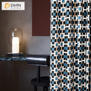 DIHIN HOME Modern Abstract Geometric High Quality Printed Curtains,Blackout Grommet Window Curtain for Living Room ,52x63-inch,1 Panel Roman Shades Curtains Window Blinds custom curtains blackout curtains curtains for living room sheer curtains curtain fabric linen curtains kitchen curtains velvet curtains pinch pleat curtains bay window curtains outdoor curtains pleated curtains floral curtains dining room curtains kitchen valances drapes for bedroom patio curtains nursery curtains grommet curtains