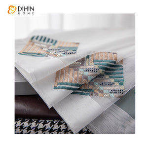 DIHIN HOME Modern Abstract Geometric Sheer Curtain, Grommet Window Curtain for Living Room ,52x63-inch,1 Panel Roman Shades Curtains Window Blinds custom curtains blackout curtains curtains for living room sheer curtains curtain fabric linen curtains kitchen curtains velvet curtains pinch pleat curtains bay window curtains outdoor curtains pleated curtains floral curtains dining room curtains kitchen valances drapes for bedroom patio curtains nursery curtains grommet curtains