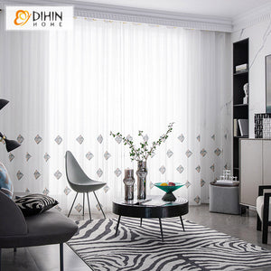 DIHIN HOME Modern Abstract Geometric Sheer Curtain, Grommet Window Curtain for Living Room ,52x63-inch,1 Panel Roman Shades Curtains Window Blinds custom curtains blackout curtains curtains for living room sheer curtains curtain fabric linen curtains kitchen curtains velvet curtains pinch pleat curtains bay window curtains outdoor curtains pleated curtains floral curtains dining room curtains kitchen valances drapes for bedroom patio curtains nursery curtains grommet curtains