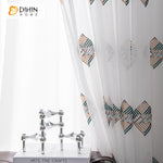 DIHIN HOME Modern Abstract Geometric Sheer Curtain, Grommet Window Curtain for Living Room ,52x63-inch,1 Panel Roman Shades Curtains Window Blinds custom curtains blackout curtains curtains for living room sheer curtains curtain fabric linen curtains kitchen curtains velvet curtains pinch pleat curtains bay window curtains outdoor curtains pleated curtains floral curtains dining room curtains kitchen valances drapes for bedroom patio curtains nursery curtains grommet curtains