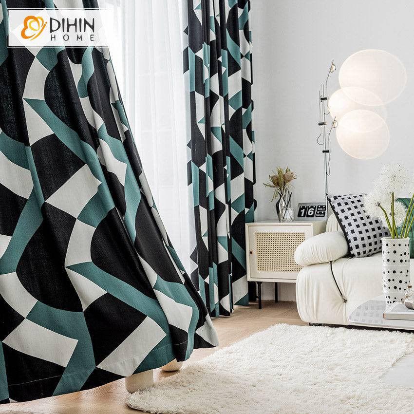 DIHIN HOME Modern Abstract Geometric Triangle Printed Curtains,Grommet Window Curtain for Living Room,52x63-inch,1 Panel Roman Shades Curtains Window Blinds custom curtains blackout curtains curtains for living room sheer curtains curtain fabric linen curtains kitchen curtains velvet curtains pinch pleat curtains bay window curtains outdoor curtains pleated curtains floral curtains dining room curtains kitchen valances drapes for bedroom patio curtains nursery curtains grommet curtains