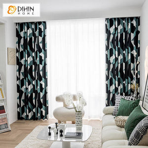 DIHIN HOME Modern Abstract Geometric Triangle Printed Curtains,Grommet Window Curtain for Living Room,52x63-inch,1 Panel Roman Shades Curtains Window Blinds custom curtains blackout curtains curtains for living room sheer curtains curtain fabric linen curtains kitchen curtains velvet curtains pinch pleat curtains bay window curtains outdoor curtains pleated curtains floral curtains dining room curtains kitchen valances drapes for bedroom patio curtains nursery curtains grommet curtains