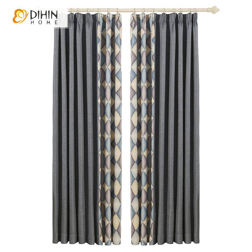 DIHIN HOME Modern Abstract Geometry Printed Curtains,Blackout Grommet Window Curtain for Living Room ,52x63-inch,1 Panel Roman Shades Curtains Window Blinds custom curtains blackout curtains curtains for living room sheer curtains curtain fabric linen curtains kitchen curtains velvet curtains pinch pleat curtains bay window curtains outdoor curtains pleated curtains floral curtains dining room curtains kitchen valances drapes for bedroom patio curtains nursery curtains grommet curtains