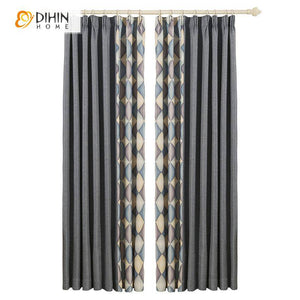 DIHIN HOME Modern Abstract Geometry Printed Curtains,Blackout Grommet Window Curtain for Living Room ,52x63-inch,1 Panel Roman Shades Curtains Window Blinds custom curtains blackout curtains curtains for living room sheer curtains curtain fabric linen curtains kitchen curtains velvet curtains pinch pleat curtains bay window curtains outdoor curtains pleated curtains floral curtains dining room curtains kitchen valances drapes for bedroom patio curtains nursery curtains grommet curtains