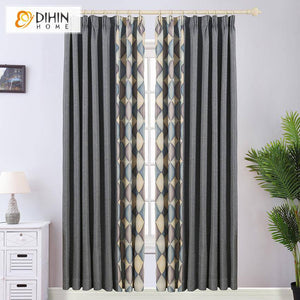 DIHIN HOME Modern Abstract Geometry Printed Curtains,Blackout Grommet Window Curtain for Living Room ,52x63-inch,1 Panel Roman Shades Curtains Window Blinds custom curtains blackout curtains curtains for living room sheer curtains curtain fabric linen curtains kitchen curtains velvet curtains pinch pleat curtains bay window curtains outdoor curtains pleated curtains floral curtains dining room curtains kitchen valances drapes for bedroom patio curtains nursery curtains grommet curtains