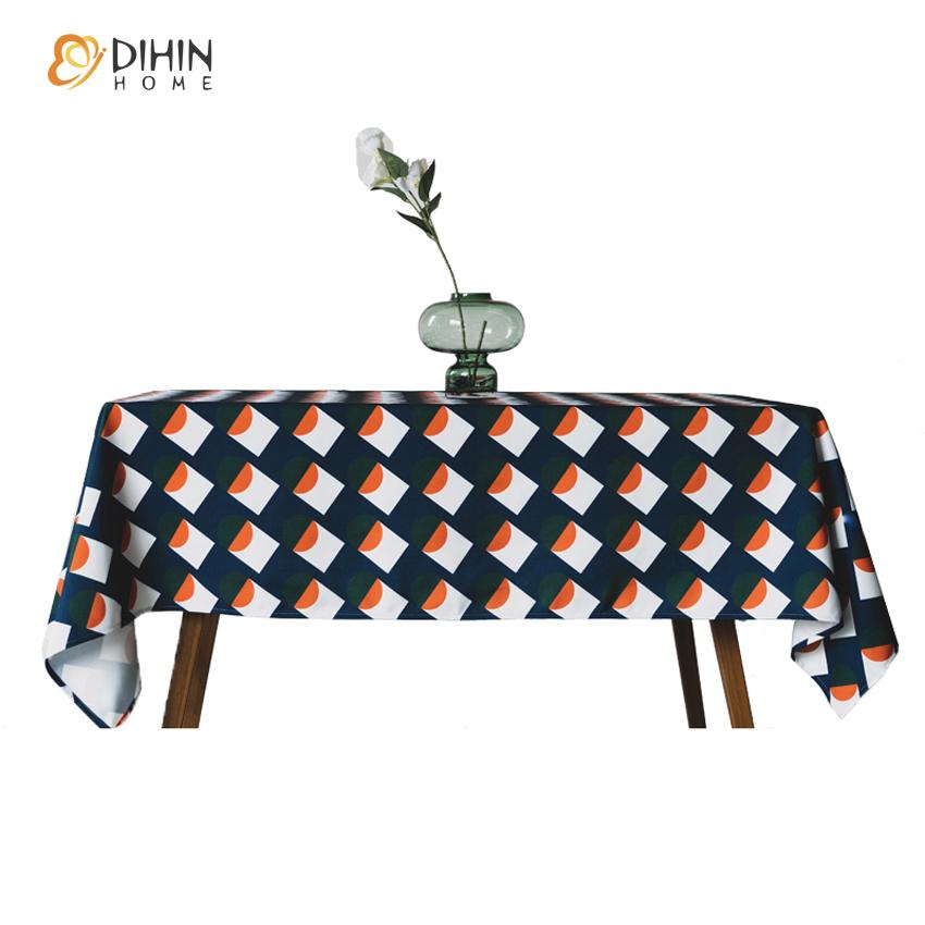 DIHIN HOME Modern Abstract Geometry Printed Tablecloth For Rectangle Tables,Custom Washed Linen Tablecloth,Handmade Rectangle Table Cover Roman Shades Curtains Window Blinds custom curtains blackout curtains curtains for living room sheer curtains curtain fabric linen curtains kitchen curtains velvet curtains pinch pleat curtains bay window curtains outdoor curtains pleated curtains floral curtains dining room curtains kitchen valances drapes for bedroom patio curtains nursery curtains grommet curtains