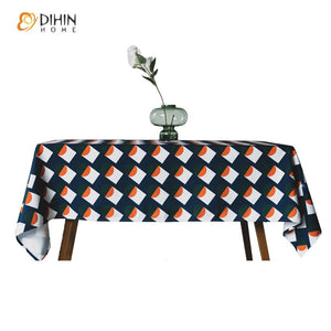 DIHIN HOME Modern Abstract Geometry Printed Tablecloth For Rectangle Tables,Custom Washed Linen Tablecloth,Handmade Rectangle Table Cover Roman Shades Curtains Window Blinds custom curtains blackout curtains curtains for living room sheer curtains curtain fabric linen curtains kitchen curtains velvet curtains pinch pleat curtains bay window curtains outdoor curtains pleated curtains floral curtains dining room curtains kitchen valances drapes for bedroom patio curtains nursery curtains grommet curtains