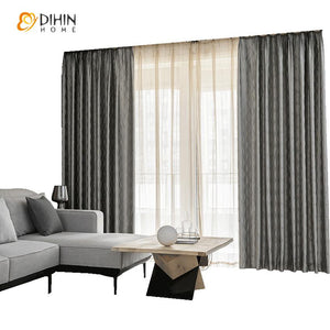 DIHIN HOME Modern Abstract High Precision Striped Jacquard,Blackout Grommet Window Curtain for Living Room ,52x63-inch,1 Panel Roman Shades Curtains Window Blinds custom curtains blackout curtains curtains for living room sheer curtains curtain fabric linen curtains kitchen curtains velvet curtains pinch pleat curtains bay window curtains outdoor curtains pleated curtains floral curtains dining room curtains kitchen valances drapes for bedroom patio curtains nursery curtains grommet curtains