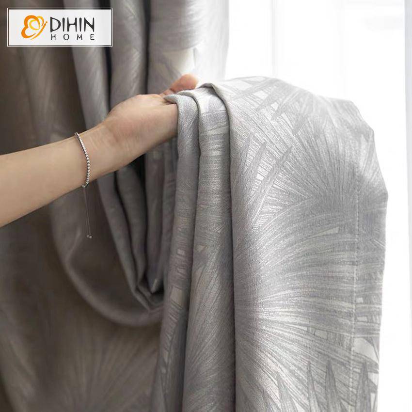 DIHIN HOME Modern Abstract Leaf Jacquard,Blackout Grommet Window Curtain for Living Room ,52x63-inch,1 Panel Roman Shades Curtains Window Blinds custom curtains blackout curtains curtains for living room sheer curtains curtain fabric linen curtains kitchen curtains velvet curtains pinch pleat curtains bay window curtains outdoor curtains pleated curtains floral curtains dining room curtains kitchen valances drapes for bedroom patio curtains nursery curtains grommet curtains