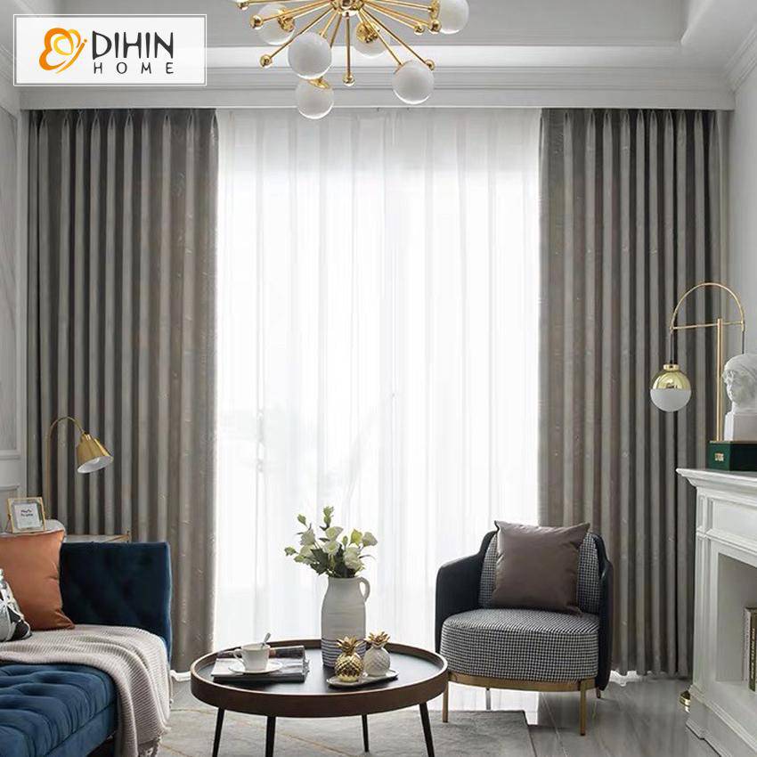 DIHIN HOME Modern Abstract Leaf Jacquard,Blackout Grommet Window Curtain for Living Room ,52x63-inch,1 Panel Roman Shades Curtains Window Blinds custom curtains blackout curtains curtains for living room sheer curtains curtain fabric linen curtains kitchen curtains velvet curtains pinch pleat curtains bay window curtains outdoor curtains pleated curtains floral curtains dining room curtains kitchen valances drapes for bedroom patio curtains nursery curtains grommet curtains