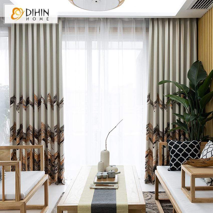 DIHIN HOME Modern Abstract Painting Printed Curtain ,Cotton Linen ,Blackout Grommet Window Curtain for Living Room ,52x63-inch,1 Panel Roman Shades Curtains Window Blinds custom curtains blackout curtains curtains for living room sheer curtains curtain fabric linen curtains kitchen curtains velvet curtains pinch pleat curtains bay window curtains outdoor curtains pleated curtains floral curtains dining room curtains kitchen valances drapes for bedroom patio curtains nursery curtains grommet curtains