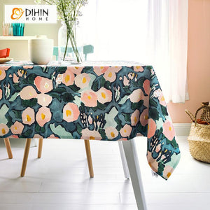 DIHIN HOME Modern Abstract Painting Printed Tablecloth For Rectangle Tables,Custom Washed Linen Tablecloth,Handmade Rectangle Table Cover Roman Shades Curtains Window Blinds custom curtains blackout curtains curtains for living room sheer curtains curtain fabric linen curtains kitchen curtains velvet curtains pinch pleat curtains bay window curtains outdoor curtains pleated curtains floral curtains dining room curtains kitchen valances drapes for bedroom patio curtains nursery curtains grommet curtains