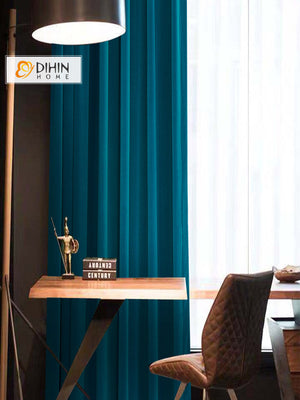 DIHIN HOME Modern Amber Blue Color Velvet,Blackout Grommet Window Curtain for Living Room ,52x63-inch,1 Panel Roman Shades Curtains Window Blinds custom curtains blackout curtains curtains for living room sheer curtains curtain fabric linen curtains kitchen curtains velvet curtains pinch pleat curtains bay window curtains outdoor curtains pleated curtains floral curtains dining room curtains kitchen valances drapes for bedroom patio curtains nursery curtains grommet curtains