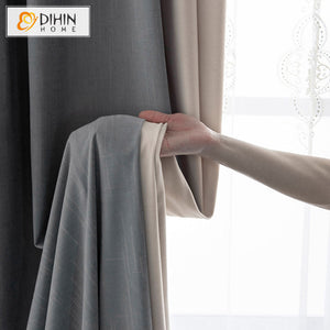 DIHIN HOME Modern Beige and Grey Color,Blackout Curtains Grommet Window Curtain for Living Room ,52x63-inch,1 Panel Roman Shades Curtains Window Blinds custom curtains blackout curtains curtains for living room sheer curtains curtain fabric linen curtains kitchen curtains velvet curtains pinch pleat curtains bay window curtains outdoor curtains pleated curtains floral curtains dining room curtains kitchen valances drapes for bedroom patio curtains nursery curtains grommet curtains
