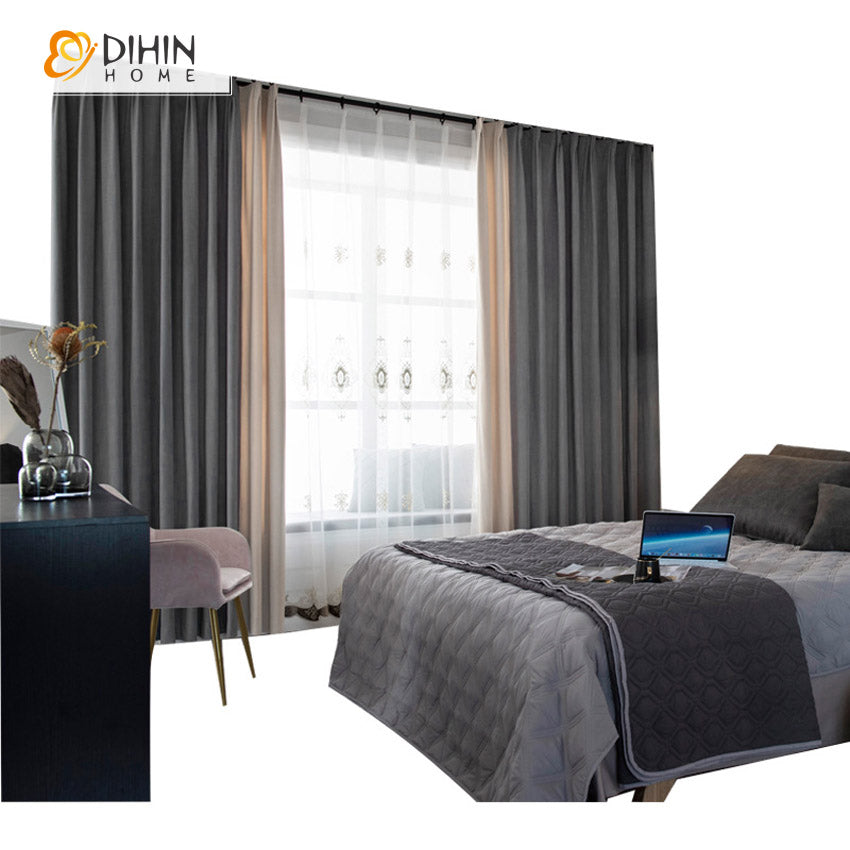 DIHIN HOME Modern Beige and Grey Color,Blackout Curtains Grommet Window Curtain for Living Room ,52x63-inch,1 Panel Roman Shades Curtains Window Blinds custom curtains blackout curtains curtains for living room sheer curtains curtain fabric linen curtains kitchen curtains velvet curtains pinch pleat curtains bay window curtains outdoor curtains pleated curtains floral curtains dining room curtains kitchen valances drapes for bedroom patio curtains nursery curtains grommet curtains