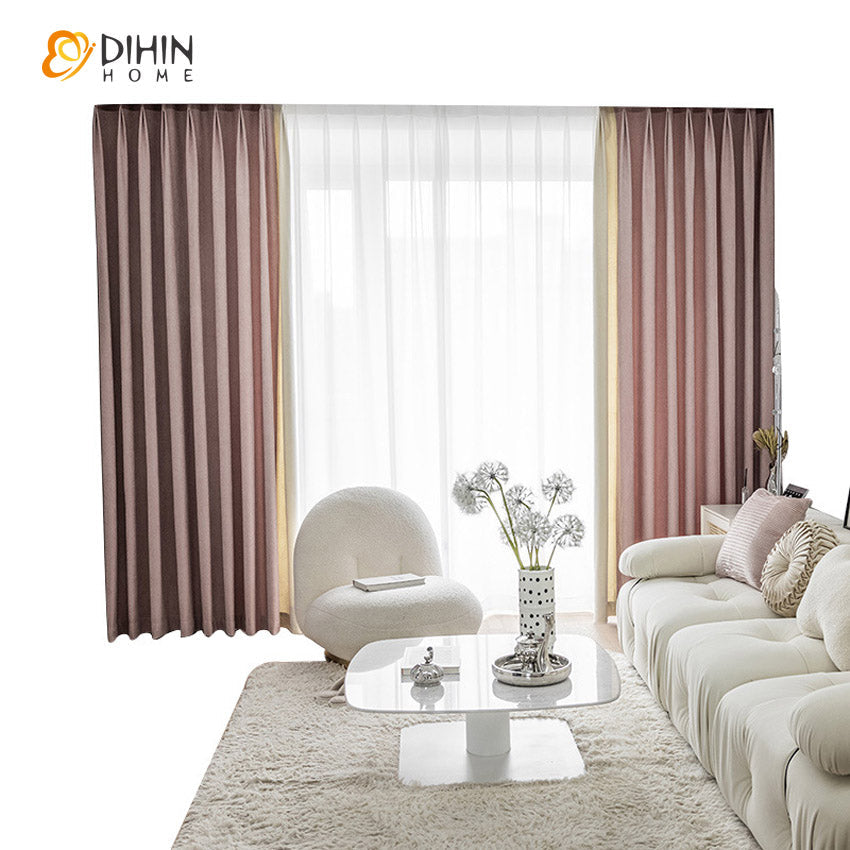 DIHIN HOME Modern Beige and Pink Thick Stitching Curtains,Grommet Window Curtain for Living Room ,52x63-inch,1 Panel Roman Shades Curtains Window Blinds custom curtains blackout curtains curtains for living room sheer curtains curtain fabric linen curtains kitchen curtains velvet curtains pinch pleat curtains bay window curtains outdoor curtains pleated curtains floral curtains dining room curtains kitchen valances drapes for bedroom patio curtains nursery curtains grommet curtains