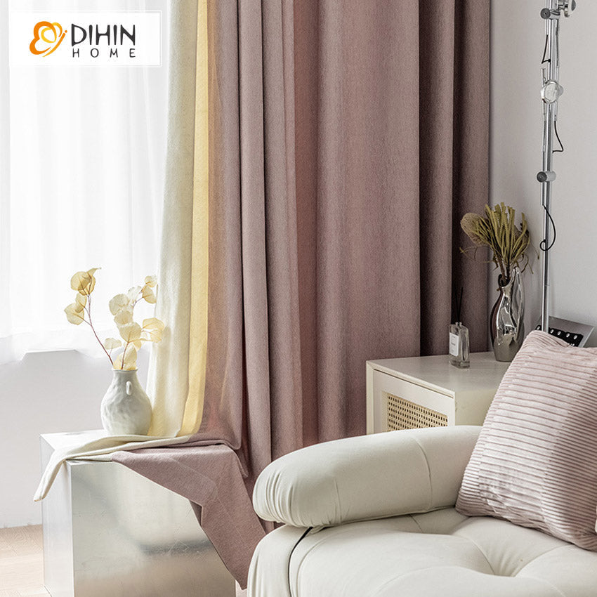 DIHIN HOME Modern Beige and Pink Thick Stitching Curtains,Grommet Window Curtain for Living Room ,52x63-inch,1 Panel Roman Shades Curtains Window Blinds custom curtains blackout curtains curtains for living room sheer curtains curtain fabric linen curtains kitchen curtains velvet curtains pinch pleat curtains bay window curtains outdoor curtains pleated curtains floral curtains dining room curtains kitchen valances drapes for bedroom patio curtains nursery curtains grommet curtains