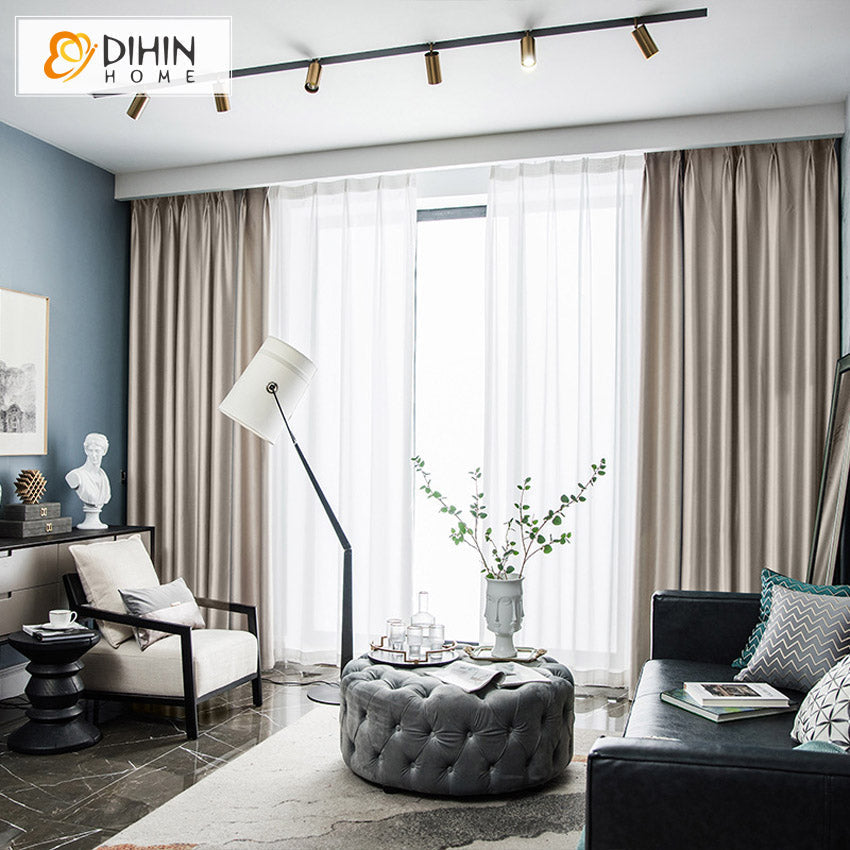 DIHIN HOME Modern Beige Color High-grade Imitation Silk High Shading,Grommet Window Curtain for Living Room ,52x63-inch,1 Panel Roman Shades Curtains Window Blinds custom curtains blackout curtains curtains for living room sheer curtains curtain fabric linen curtains kitchen curtains velvet curtains pinch pleat curtains bay window curtains outdoor curtains pleated curtains floral curtains dining room curtains kitchen valances drapes for bedroom patio curtains nursery curtains grommet curtains