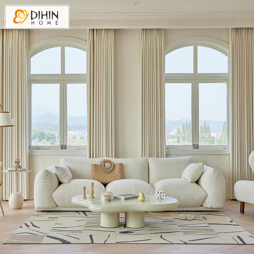 DIHIN HOME Modern Beige Color Jacquard,Blackout Grommet Window Curtain for Living Room ,52x63-inch,1 Panel Roman Shades Curtains Window Blinds custom curtains blackout curtains curtains for living room sheer curtains curtain fabric linen curtains kitchen curtains velvet curtains pinch pleat curtains bay window curtains outdoor curtains pleated curtains floral curtains dining room curtains kitchen valances drapes for bedroom patio curtains nursery curtains grommet curtains