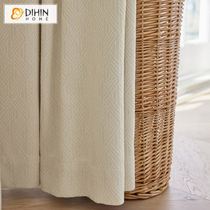 DIHIN HOME Modern Beige Color Jacquard,Blackout Grommet Window Curtain for Living Room ,52x63-inch,1 Panel Roman Shades Curtains Window Blinds custom curtains blackout curtains curtains for living room sheer curtains curtain fabric linen curtains kitchen curtains velvet curtains pinch pleat curtains bay window curtains outdoor curtains pleated curtains floral curtains dining room curtains kitchen valances drapes for bedroom patio curtains nursery curtains grommet curtains