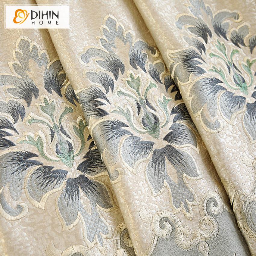 DIHIN HOME Modern Beige Jacquard Embroidered Curtains Customzied Valance ,Blackout Curtains Grommet Window Curtain for Living Room ,52x84-inch,1 Panel Roman Shades Curtains Window Blinds custom curtains blackout curtains curtains for living room sheer curtains curtain fabric linen curtains kitchen curtains velvet curtains pinch pleat curtains bay window curtains outdoor curtains pleated curtains floral curtains dining room curtains kitchen valances drapes for bedroom patio curtains nursery curtains grommet 