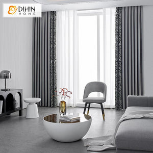 DIHIN HOME Modern Black and White Zebra Texture Jacquard,Blackout Grommet Window Curtain for Living Room ,52x63-inch,1 Panel Roman Shades Curtains Window Blinds custom curtains blackout curtains curtains for living room sheer curtains curtain fabric linen curtains kitchen curtains velvet curtains pinch pleat curtains bay window curtains outdoor curtains pleated curtains floral curtains dining room curtains kitchen valances drapes for bedroom patio curtains nursery curtains grommet curtains