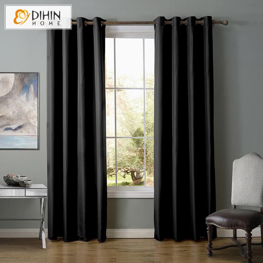 DIHIN HOME Modern Black Color Curtains,Blackout Grommet Window Curtain for Living Room ,52x63-inch,1 Panel Roman Shades Curtains Window Blinds custom curtains blackout curtains curtains for living room sheer curtains curtain fabric linen curtains kitchen curtains velvet curtains pinch pleat curtains bay window curtains outdoor curtains pleated curtains floral curtains dining room curtains kitchen valances drapes for bedroom patio curtains nursery curtains grommet curtains