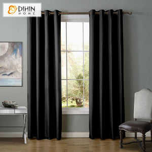DIHIN HOME Modern Black Color Curtains,Blackout Grommet Window Curtain for Living Room ,52x63-inch,1 Panel Roman Shades Curtains Window Blinds custom curtains blackout curtains curtains for living room sheer curtains curtain fabric linen curtains kitchen curtains velvet curtains pinch pleat curtains bay window curtains outdoor curtains pleated curtains floral curtains dining room curtains kitchen valances drapes for bedroom patio curtains nursery curtains grommet curtains