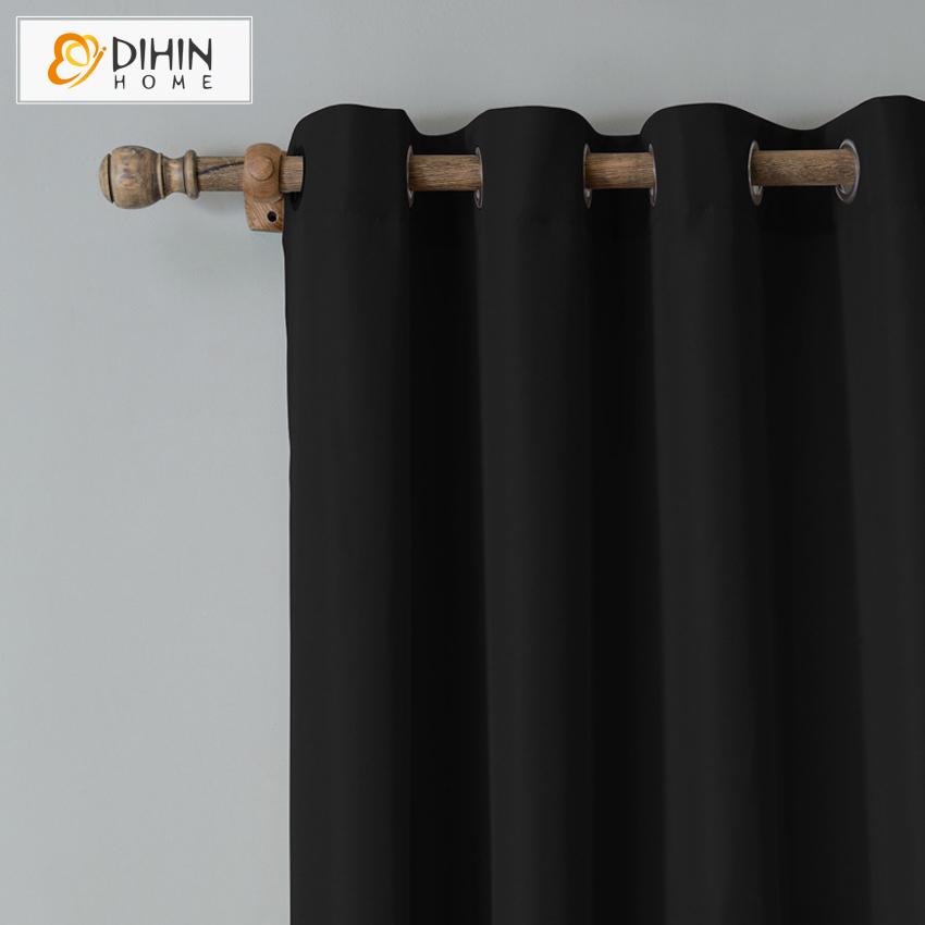DIHIN HOME Modern Black Color Curtains,Blackout Grommet Window Curtain for Living Room ,52x63-inch,1 Panel Roman Shades Curtains Window Blinds custom curtains blackout curtains curtains for living room sheer curtains curtain fabric linen curtains kitchen curtains velvet curtains pinch pleat curtains bay window curtains outdoor curtains pleated curtains floral curtains dining room curtains kitchen valances drapes for bedroom patio curtains nursery curtains grommet curtains