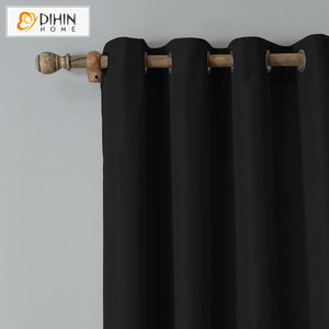 DIHIN HOME Modern Black Color Curtains,Blackout Grommet Window Curtain for Living Room ,52x63-inch,1 Panel Roman Shades Curtains Window Blinds custom curtains blackout curtains curtains for living room sheer curtains curtain fabric linen curtains kitchen curtains velvet curtains pinch pleat curtains bay window curtains outdoor curtains pleated curtains floral curtains dining room curtains kitchen valances drapes for bedroom patio curtains nursery curtains grommet curtains