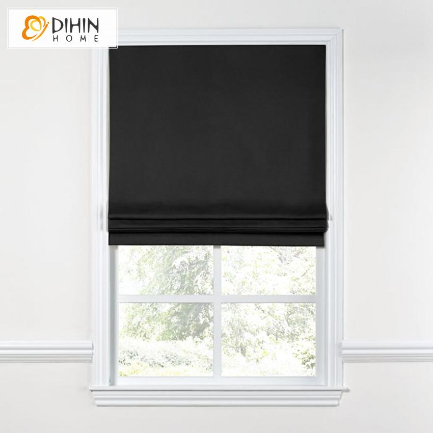 DIHIN HOME Modern Black Color Roman Shades ,Easy Install Washable Curtains ,Customized Window Curtain Drape, 24"W X 64"H Roman Shades Curtains Window Blinds custom curtains blackout curtains curtains for living room sheer curtains curtain fabric linen curtains kitchen curtains velvet curtains pinch pleat curtains bay window curtains outdoor curtains pleated curtains floral curtains dining room curtains kitchen valances drapes for bedroom patio curtains nursery curtains grommet curtains