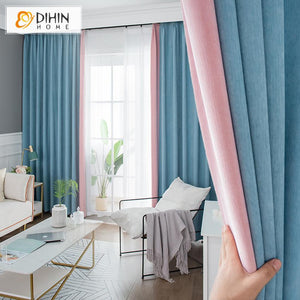 DIHIN HOME Modern Blue and Pink Color Printed,Blackout Grommet Window Curtain for Living Room ,52x63-inch,1 Panel Roman Shades Curtains Window Blinds custom curtains blackout curtains curtains for living room sheer curtains curtain fabric linen curtains kitchen curtains velvet curtains pinch pleat curtains bay window curtains outdoor curtains pleated curtains floral curtains dining room curtains kitchen valances drapes for bedroom patio curtains nursery curtains grommet curtains