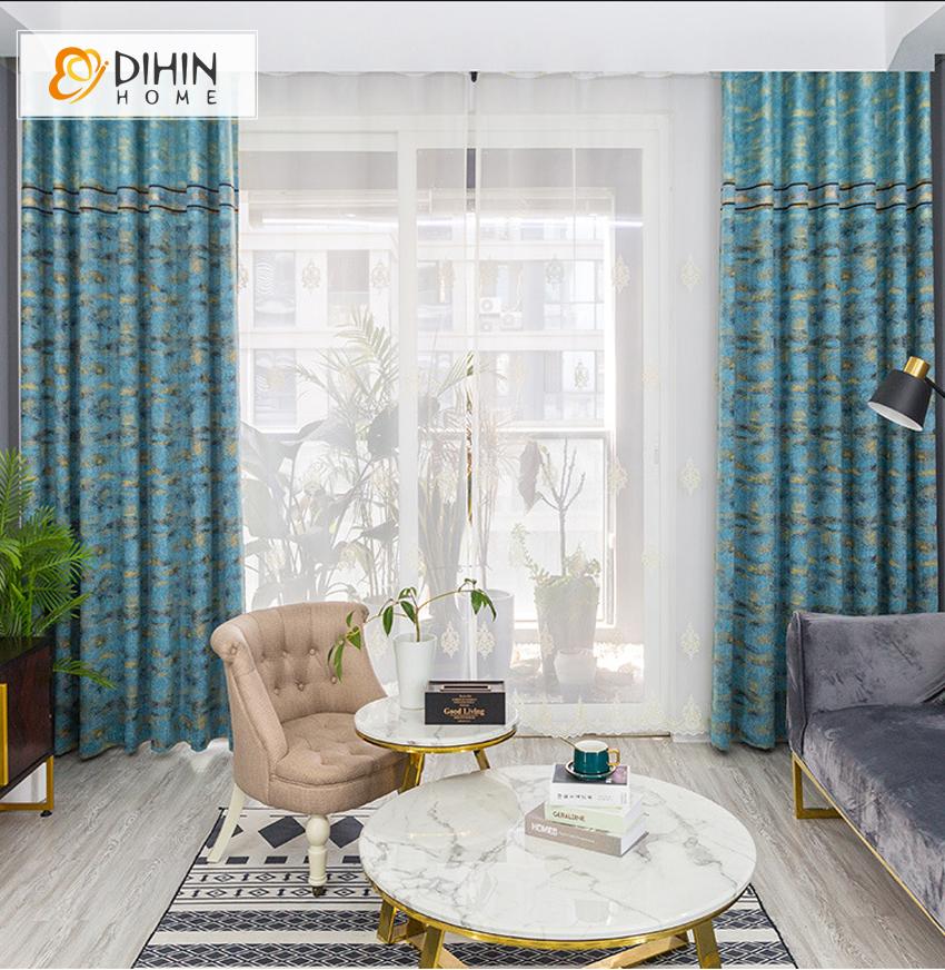 DIHIN HOME Modern Blue Color Abstract Pattern Curtains,Blackout Grommet Window Curtain for Living Room ,52x63-inch,1 Panel Roman Shades Curtains Window Blinds custom curtains blackout curtains curtains for living room sheer curtains curtain fabric linen curtains kitchen curtains velvet curtains pinch pleat curtains bay window curtains outdoor curtains pleated curtains floral curtains dining room curtains kitchen valances drapes for bedroom patio curtains nursery curtains grommet curtains