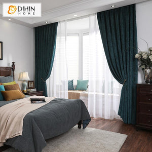 DIHIN HOME Modern Blue Color High Quality Curtain ,Blackout Grommet Window Curtain for Living Room ,52x63-inch,1 Panel Roman Shades Curtains Window Blinds custom curtains blackout curtains curtains for living room sheer curtains curtain fabric linen curtains kitchen curtains velvet curtains pinch pleat curtains bay window curtains outdoor curtains pleated curtains floral curtains dining room curtains kitchen valances drapes for bedroom patio curtains nursery curtains grommet curtains
