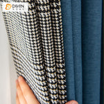 DIHIN HOME Modern Blue Color Houndstooth Stitching Curtain,Blackout Grommet Window Curtain for Living Room ,52x63-inch,1 Panel Roman Shades Curtains Window Blinds custom curtains blackout curtains curtains for living room sheer curtains curtain fabric linen curtains kitchen curtains velvet curtains pinch pleat curtains bay window curtains outdoor curtains pleated curtains floral curtains dining room curtains kitchen valances drapes for bedroom patio curtains nursery curtains grommet curtains