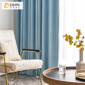 DIHIN HOME Modern Blue Color Jacquard,Blackout Grommet Window Curtain for Living Room ,52x63-inch,1 Panel Roman Shades Curtains Window Blinds custom curtains blackout curtains curtains for living room sheer curtains curtain fabric linen curtains kitchen curtains velvet curtains pinch pleat curtains bay window curtains outdoor curtains pleated curtains floral curtains dining room curtains kitchen valances drapes for bedroom patio curtains nursery curtains grommet curtains