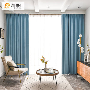 DIHIN HOME Modern Blue Color Jacquard,Blackout Grommet Window Curtain for Living Room ,52x63-inch,1 Panel Roman Shades Curtains Window Blinds custom curtains blackout curtains curtains for living room sheer curtains curtain fabric linen curtains kitchen curtains velvet curtains pinch pleat curtains bay window curtains outdoor curtains pleated curtains floral curtains dining room curtains kitchen valances drapes for bedroom patio curtains nursery curtains grommet curtains